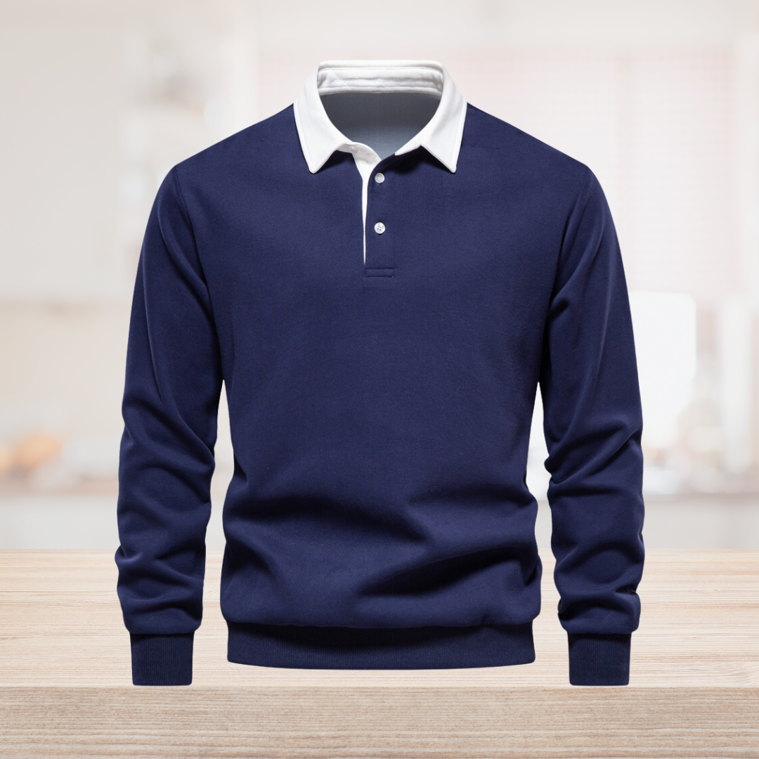 Alkanah | Long Sleeve Classic Collar Polo Shirt