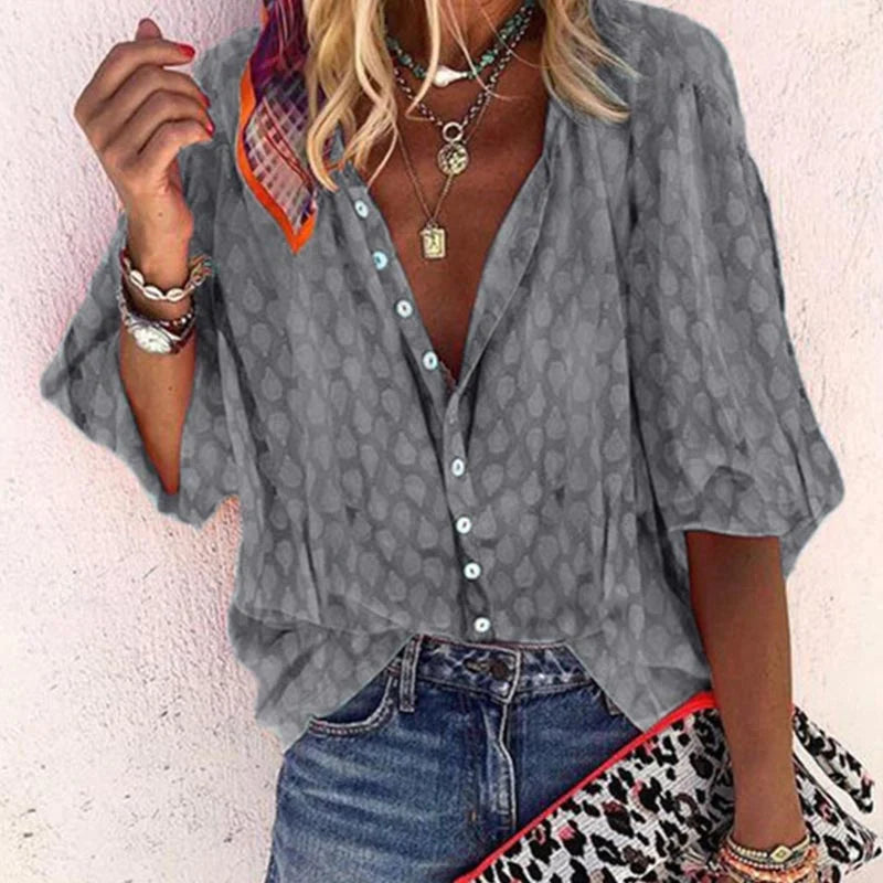 Clear | Button Down Casual Blouse
