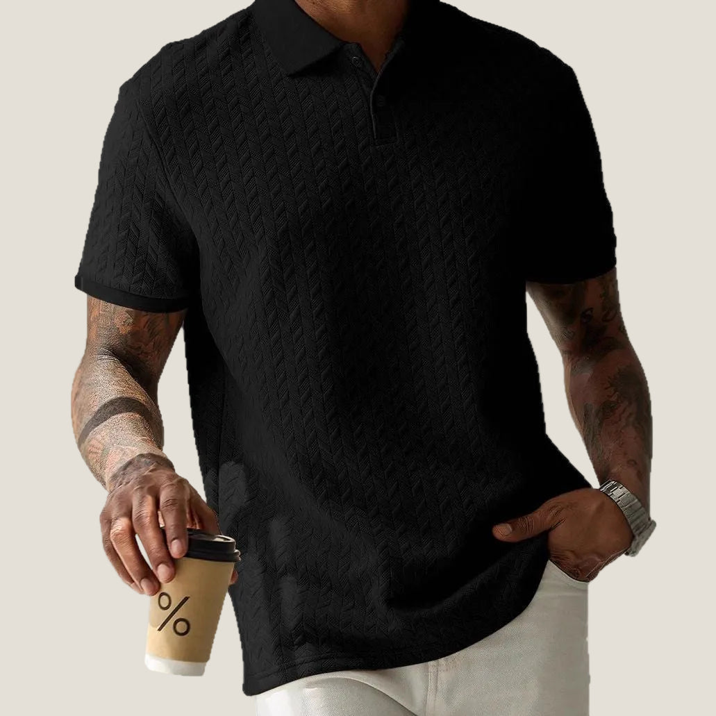 Ronald | Men’s Short Sleeve Button Polo Shirt