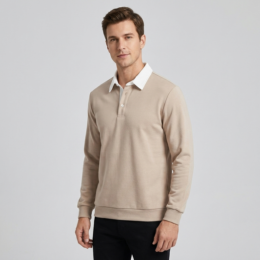 Alkanah | Long Sleeve Classic Collar Polo Shirt
