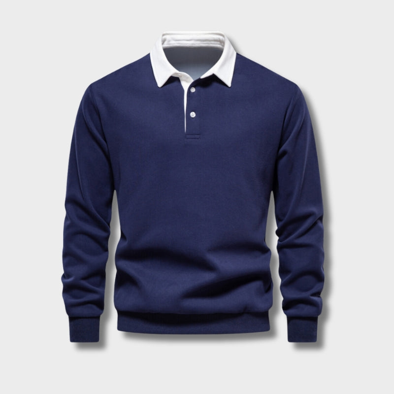 Alkanah | Long Sleeve Classic Collar Polo Shirt
