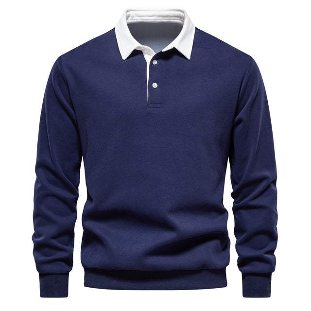 Alkanah | Long Sleeve Classic Collar Polo Shirt