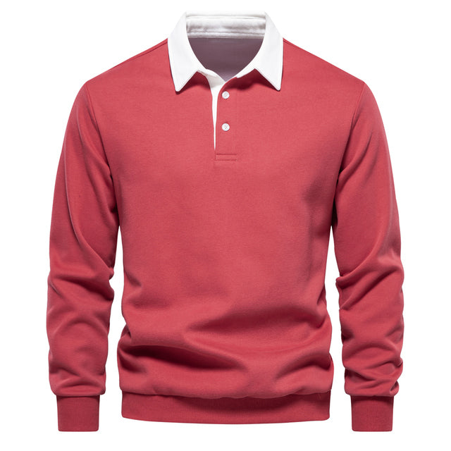 Alkanah | Long Sleeve Classic Collar Polo Shirt