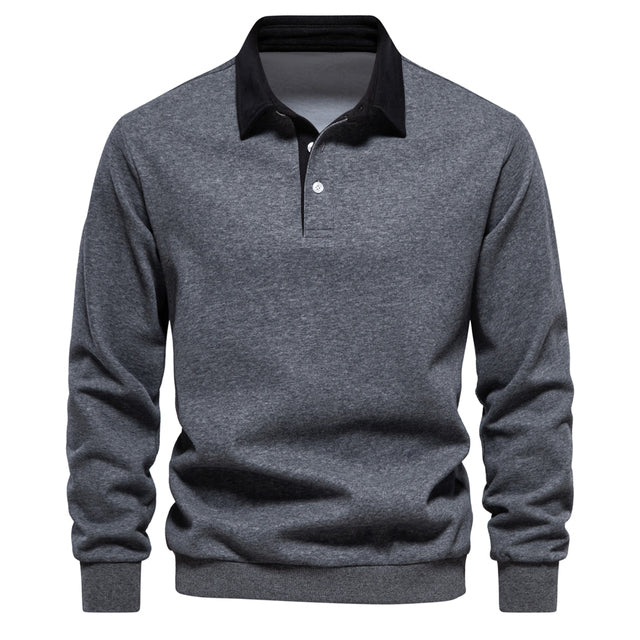 Alkanah | Long Sleeve Classic Collar Polo Shirt