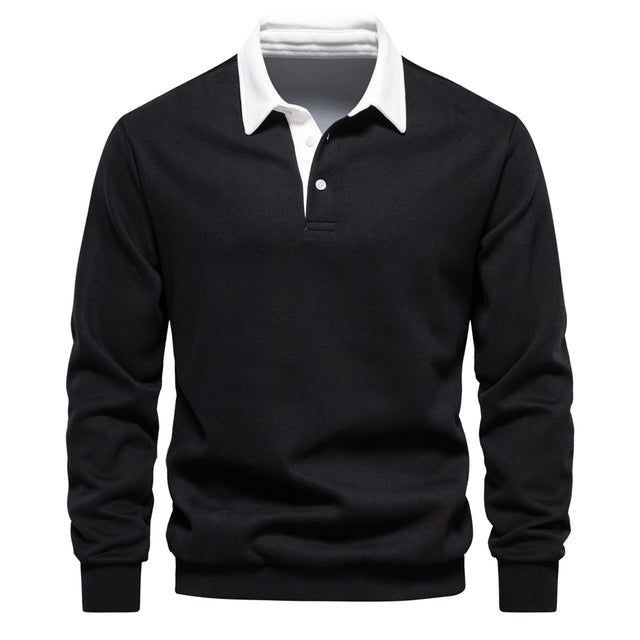 Alkanah | Long Sleeve Classic Collar Polo Shirt