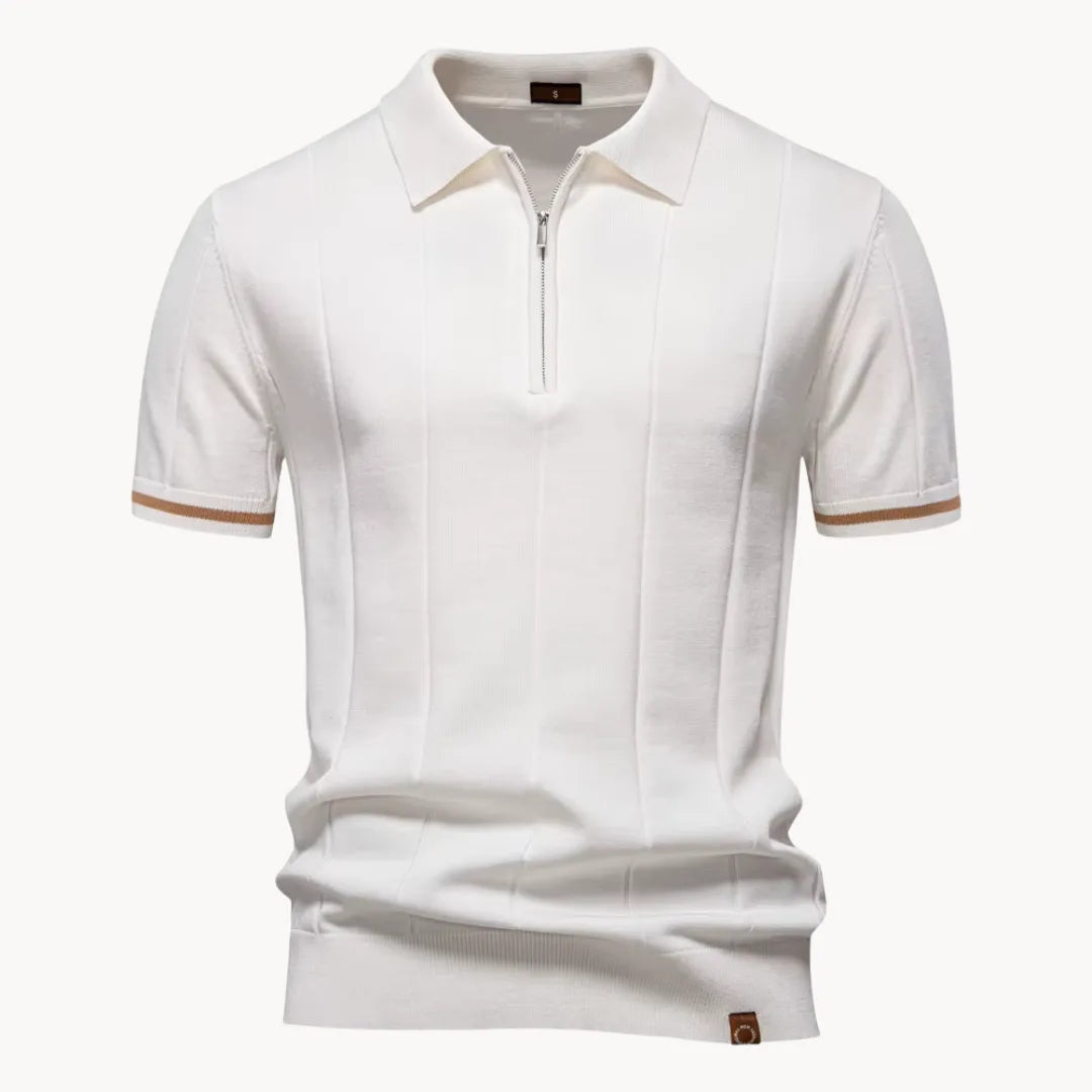 Anzies | Men's Knit Polo Shirt with Quarter Zip