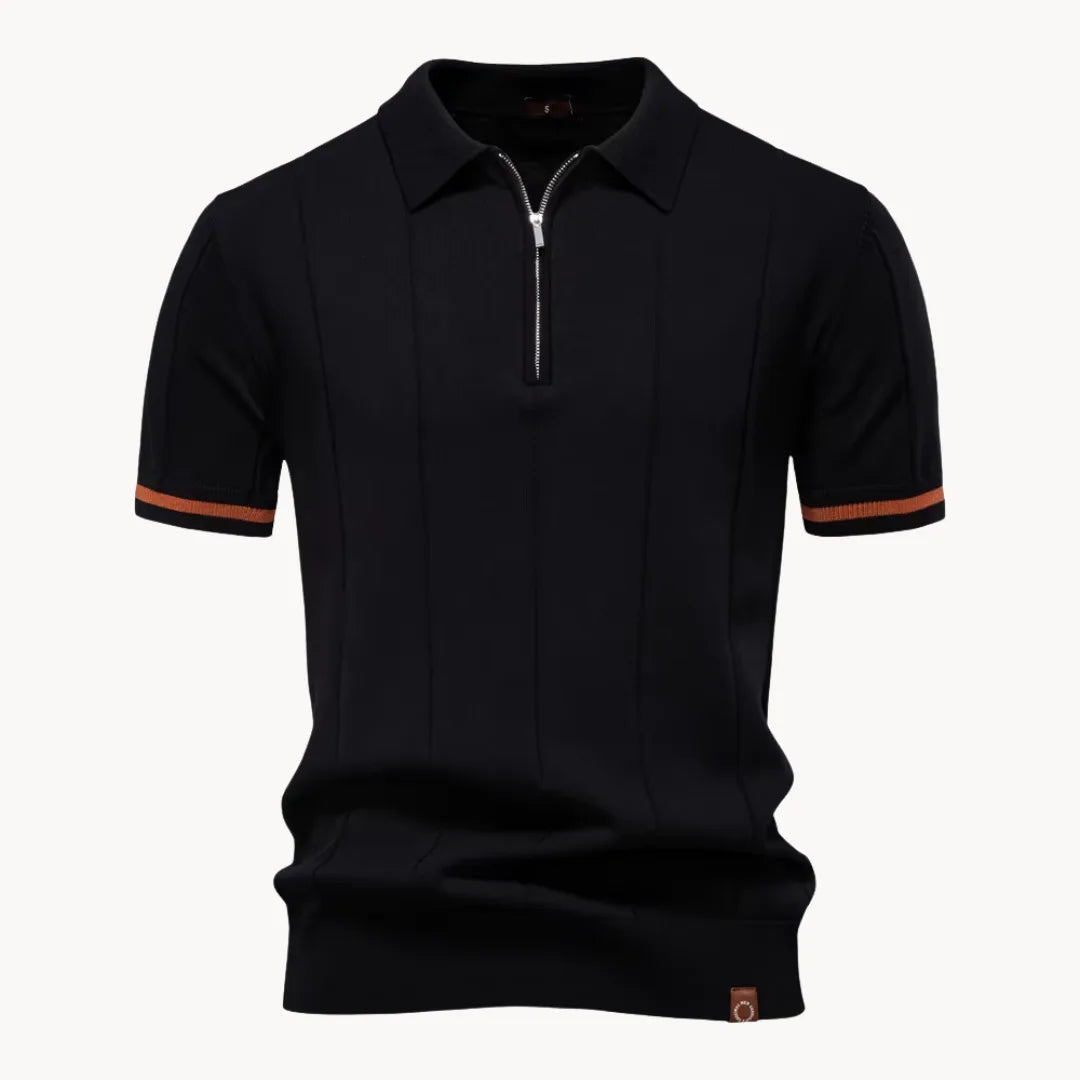 Anzies | Men's Knit Polo Shirt with Quarter Zip