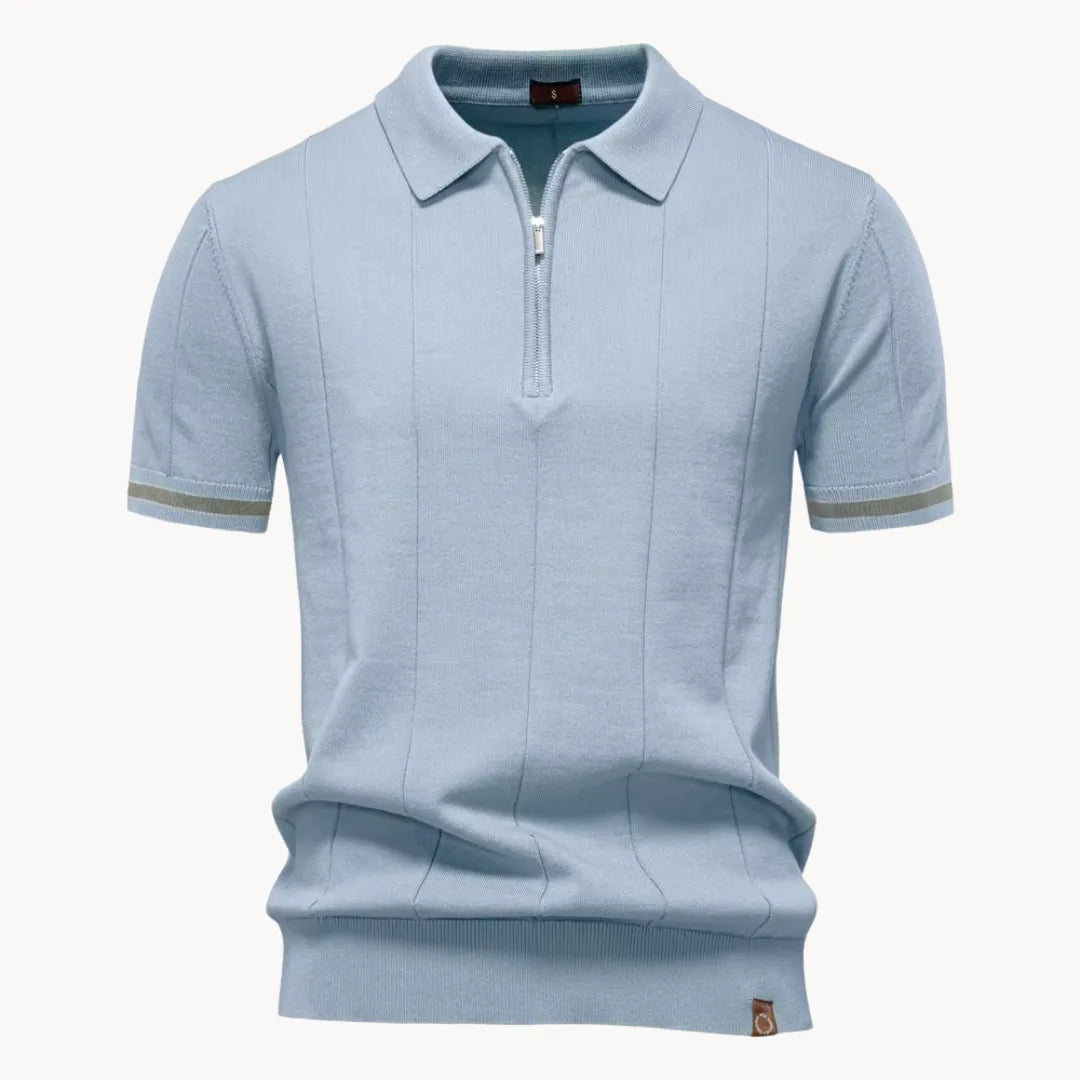 Anzies | Men's Knit Polo Shirt with Quarter Zip