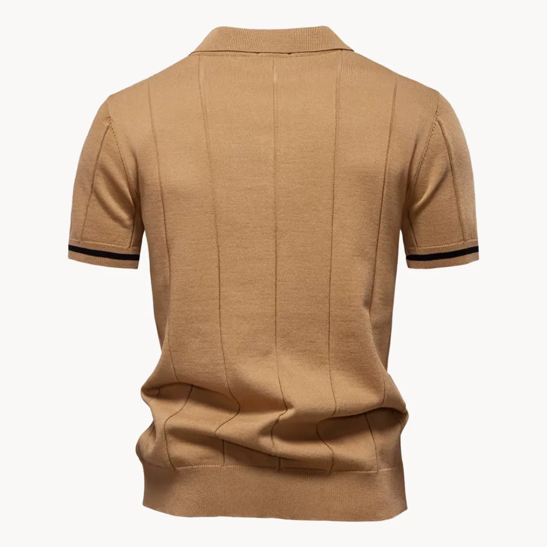 Anzies | Men's Knit Polo Shirt with Quarter Zip