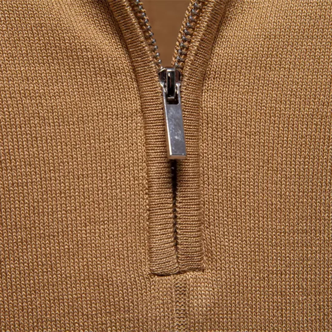 Anzies | Men's Knit Polo Shirt with Quarter Zip