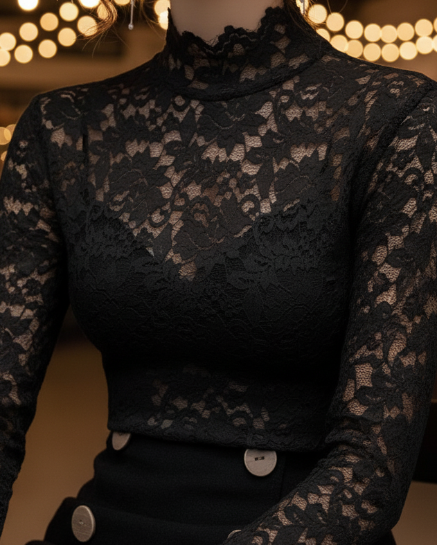 Atasha | High Neck Spring Lace Blouse