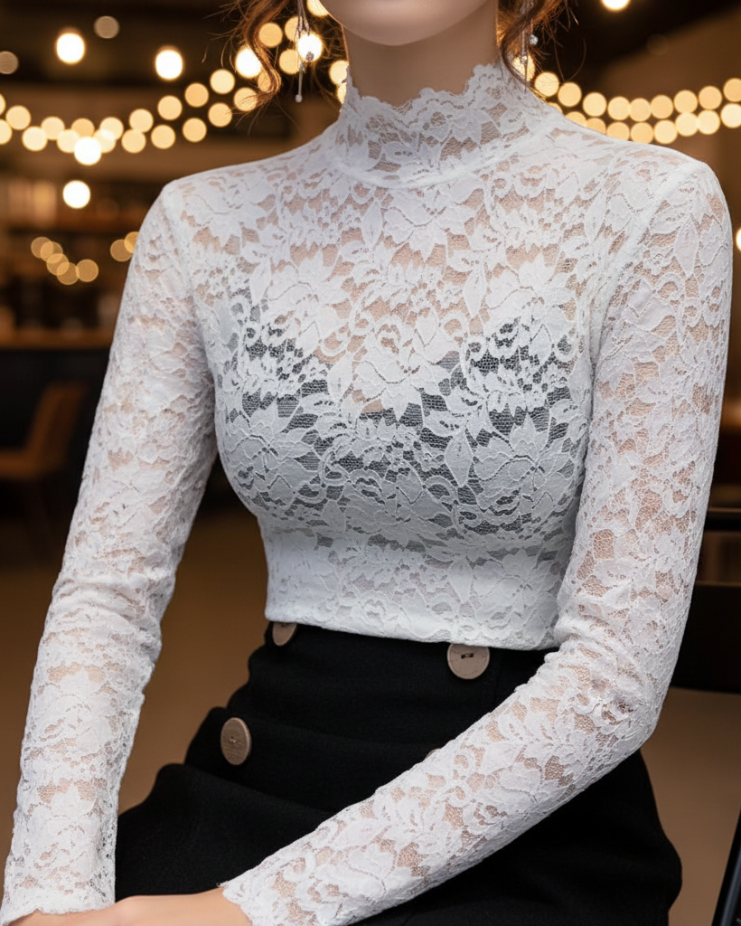 Atasha | High Neck Spring Lace Blouse
