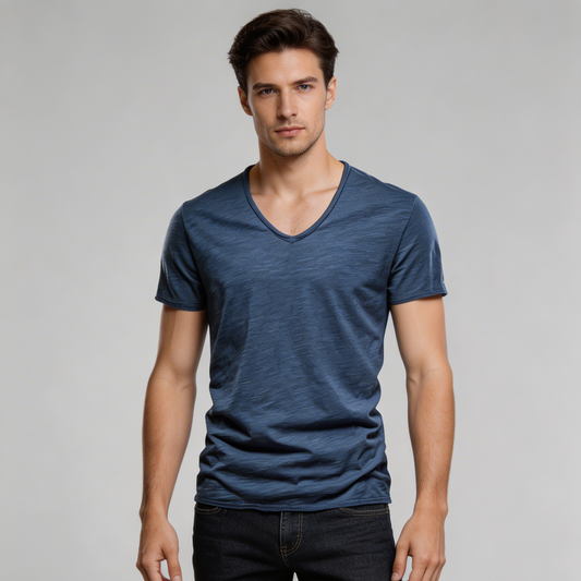 Benj | Men’s Slim Fit V-Neck Cotton T-Shirt