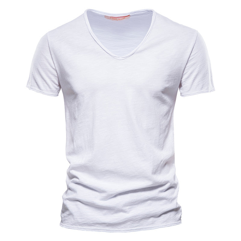 Benj | Men’s Slim Fit V-Neck Cotton T-Shirt