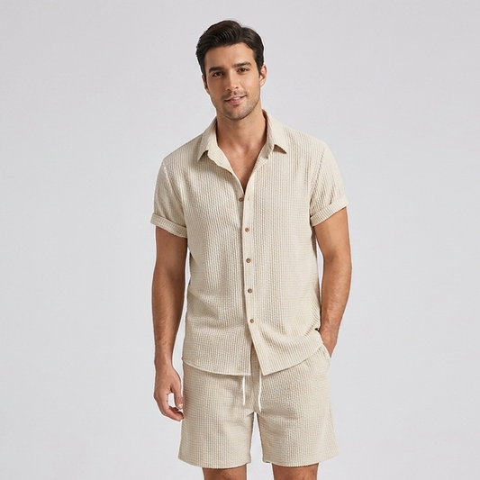 Brian | Men's 2-Piece Casual Shirt and Shorts Matching Set