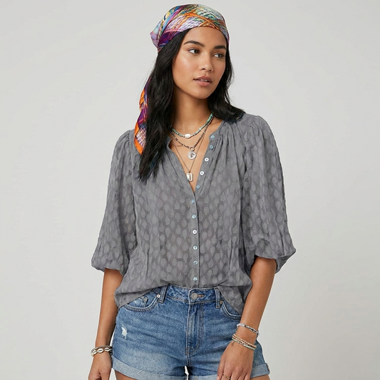 Clear | Button Down Casual Blouse
