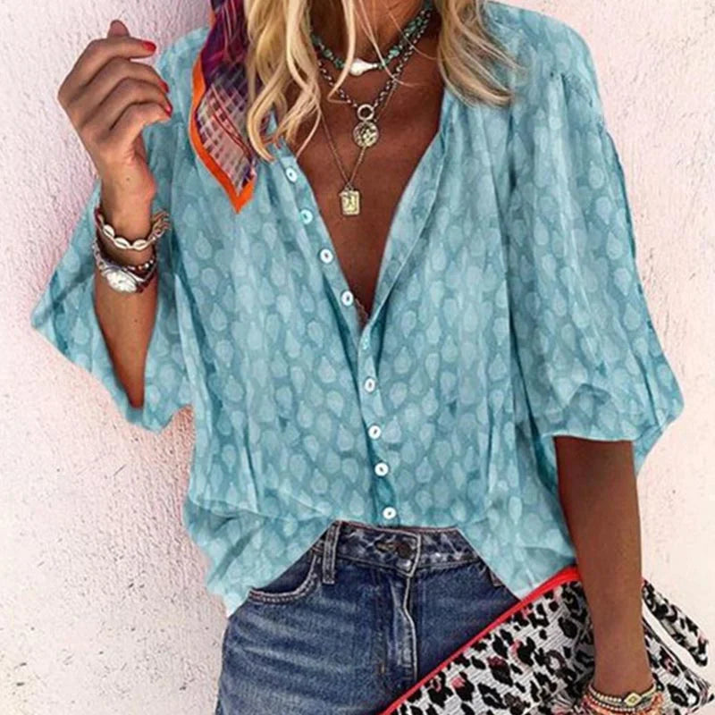 Clear | Button Down Casual Blouse