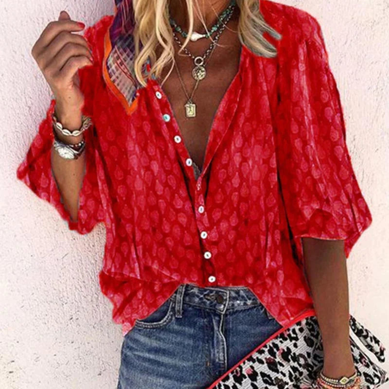 Clear | Button Down Casual Blouse