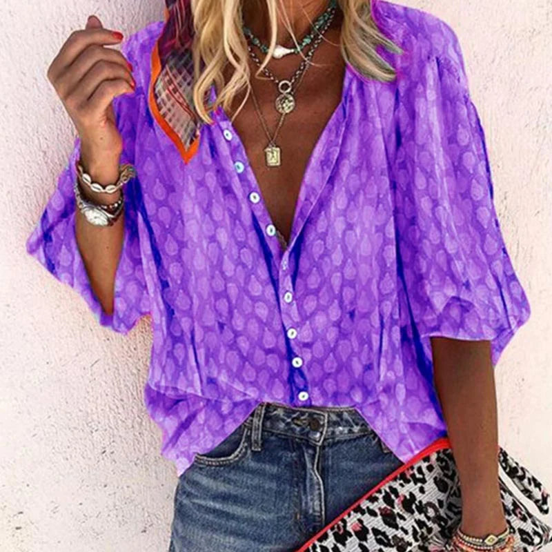 Clear | Button Down Casual Blouse