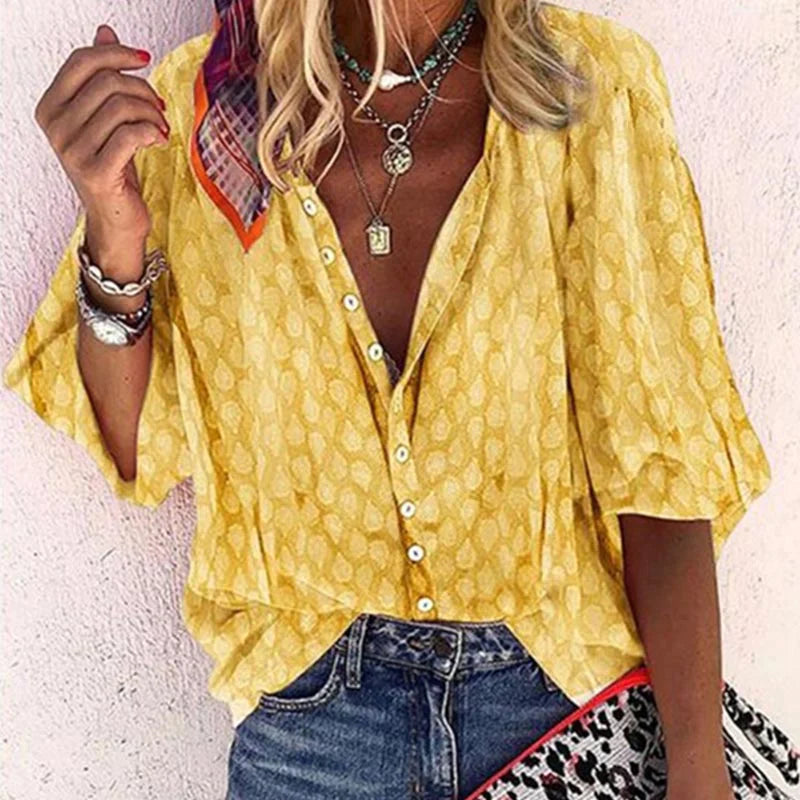 Clear | Button Down Casual Blouse