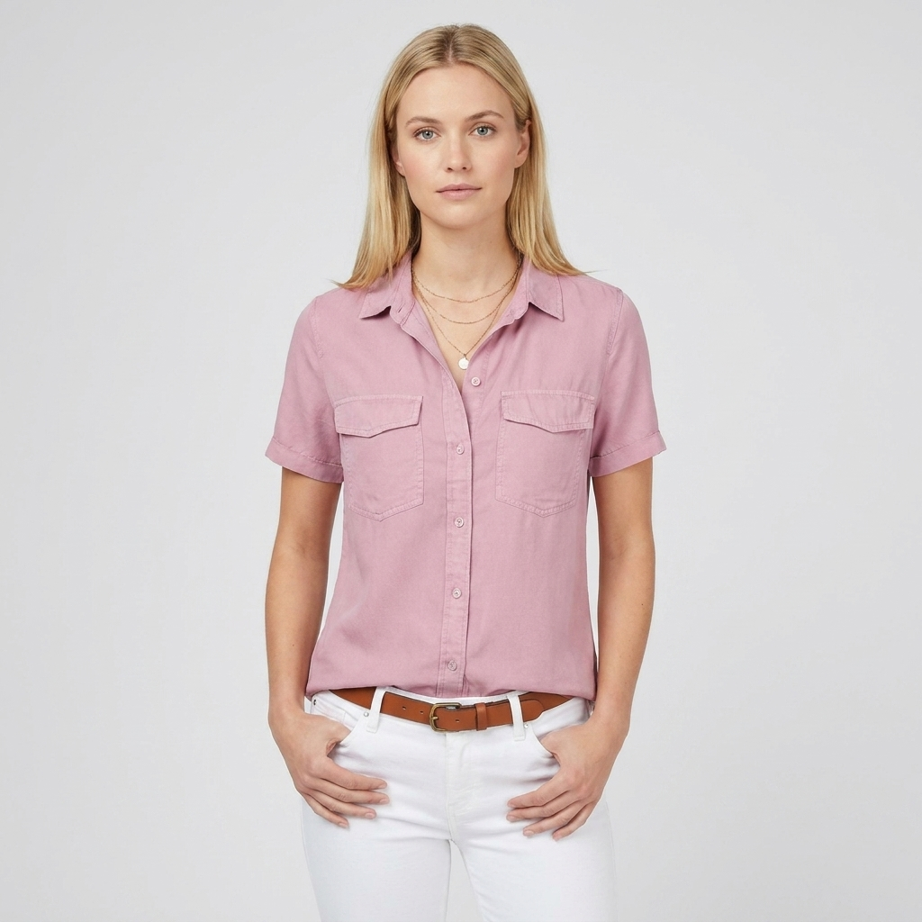 Darlene | Short Sleeve Button Up Shirt