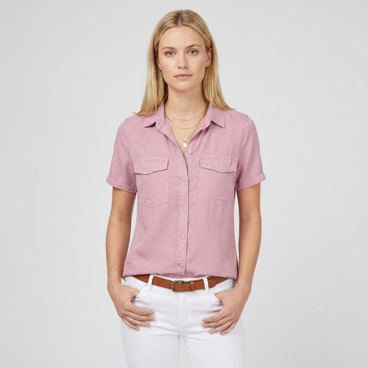 Darlene | Short Sleeve Button Up Shirt
