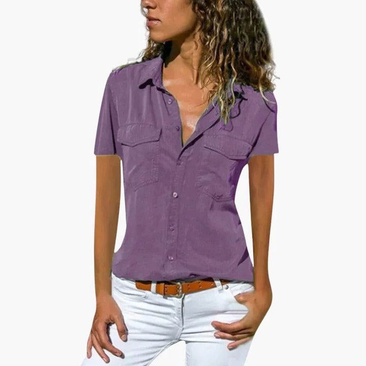 Darlene | Short Sleeve Button Up Shirt