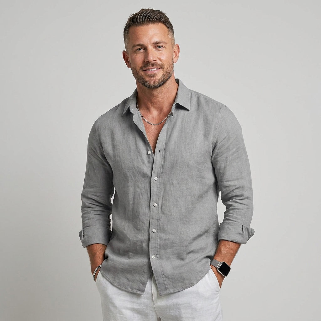 Davey | Men's Linen Casual Long Sleeve Summer Shirt