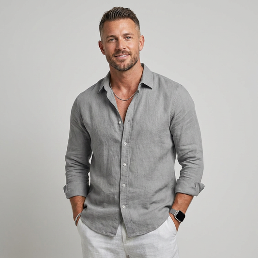 Davey | Men's Linen Casual Long Sleeve Summer Shirt