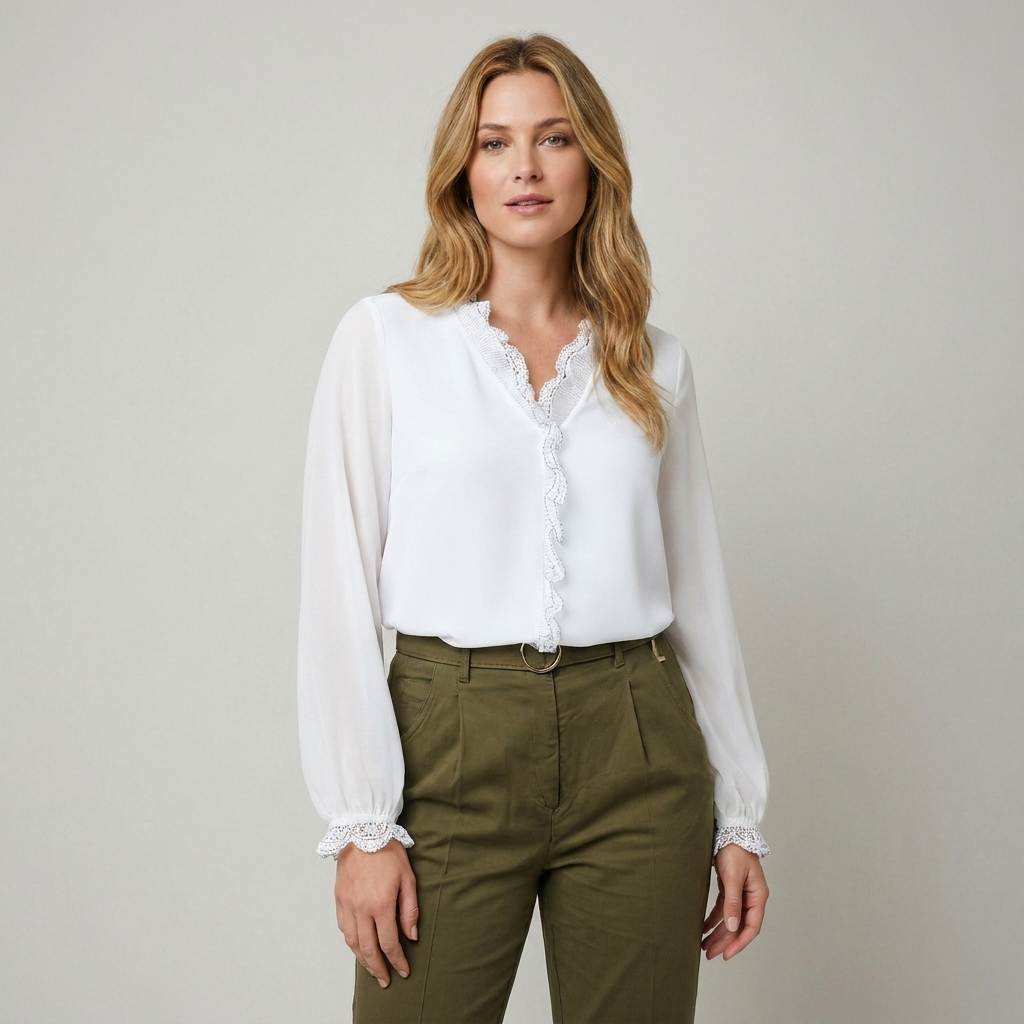 Deborah | Long Sleeve Ruffle Blouse
