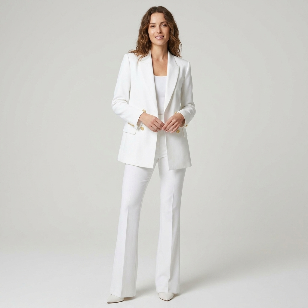 Donna | Women's Spring Double Breasted Blazer Pantsuit Set