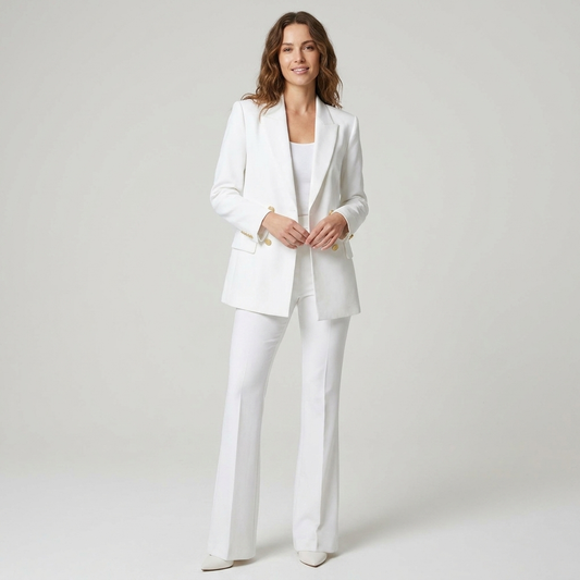 Donna | Women's Spring Double Breasted Blazer Pantsuit Set