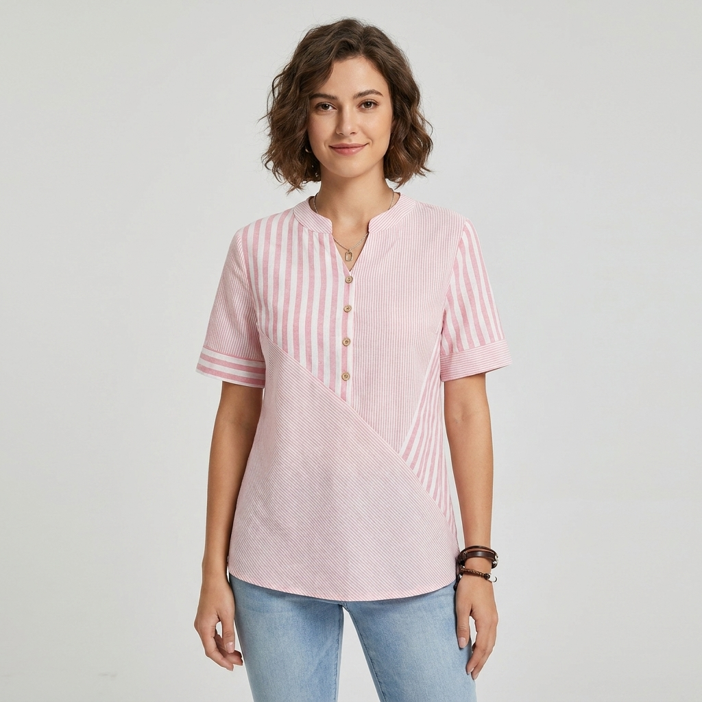 Elizabeth | Striped Blouse Women's Casual Button Down Top