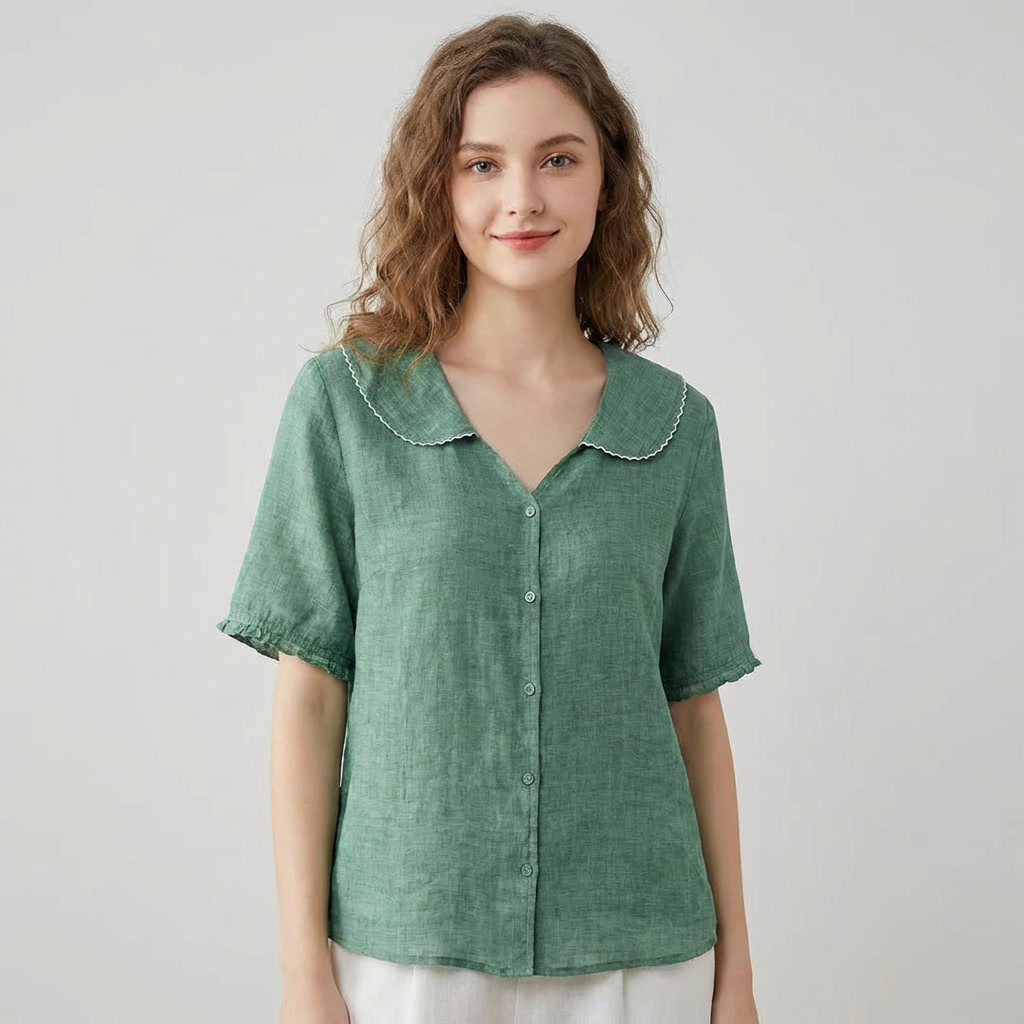 Ellah | Women’s Button Front Short Sleeve Top
