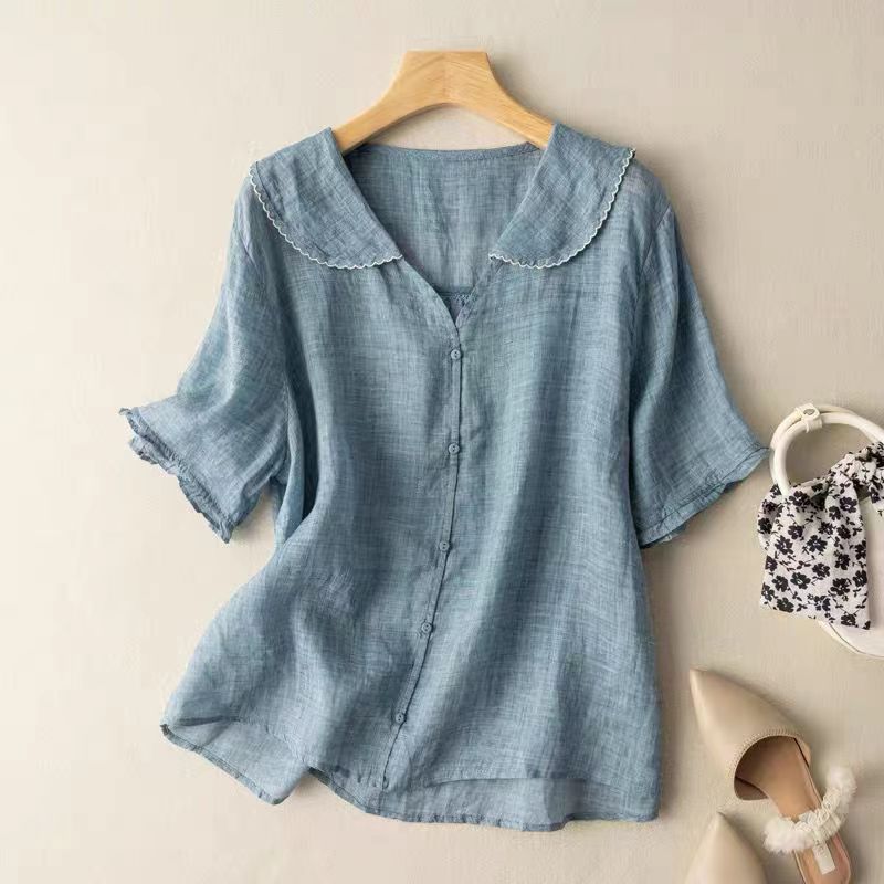 Ellah | Women’s Button Front Short Sleeve Top
