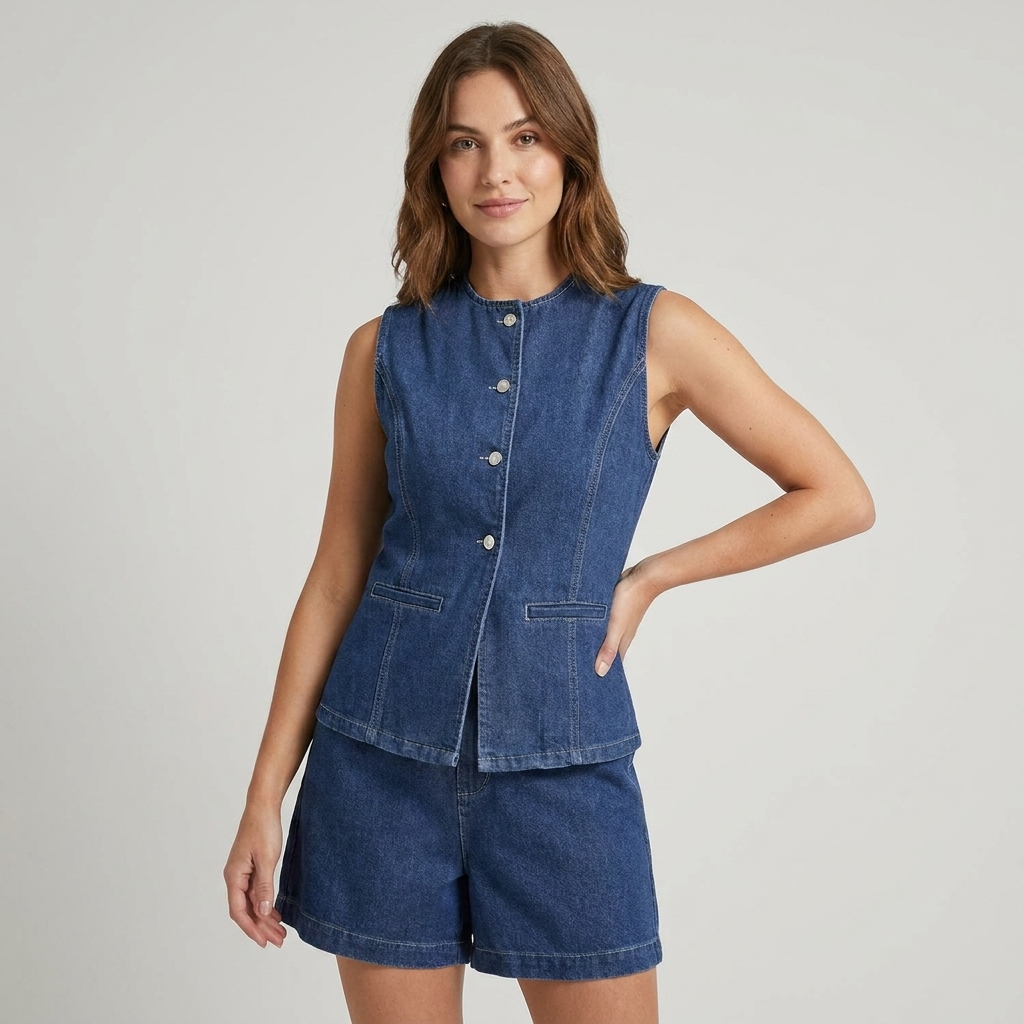 Emma | Women's Sleeveless Denim Co-Ord Set
