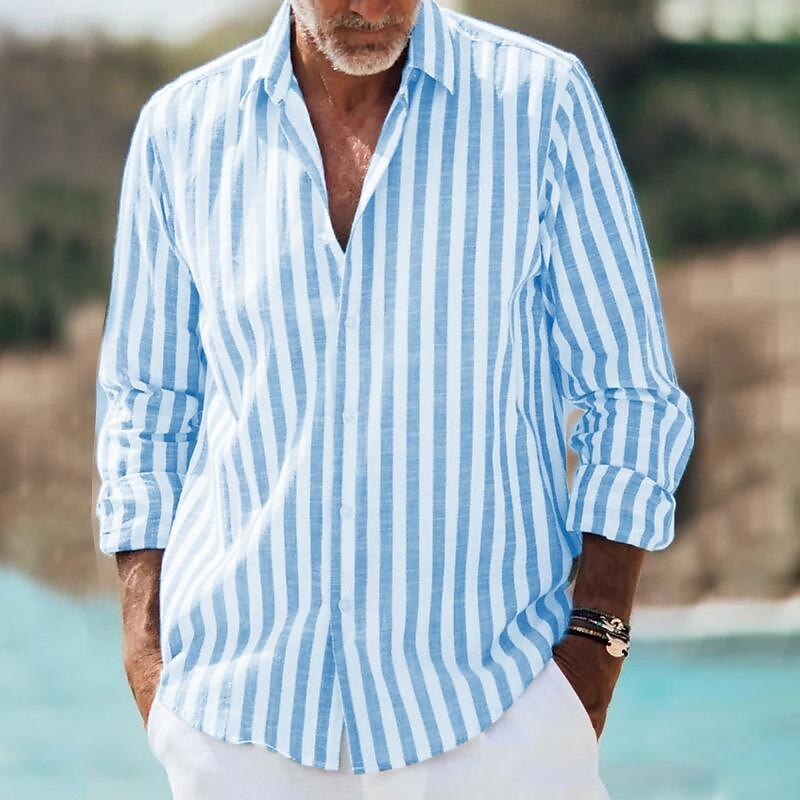 Jeth | Men’s Casual Striped Long Sleeve Shirt