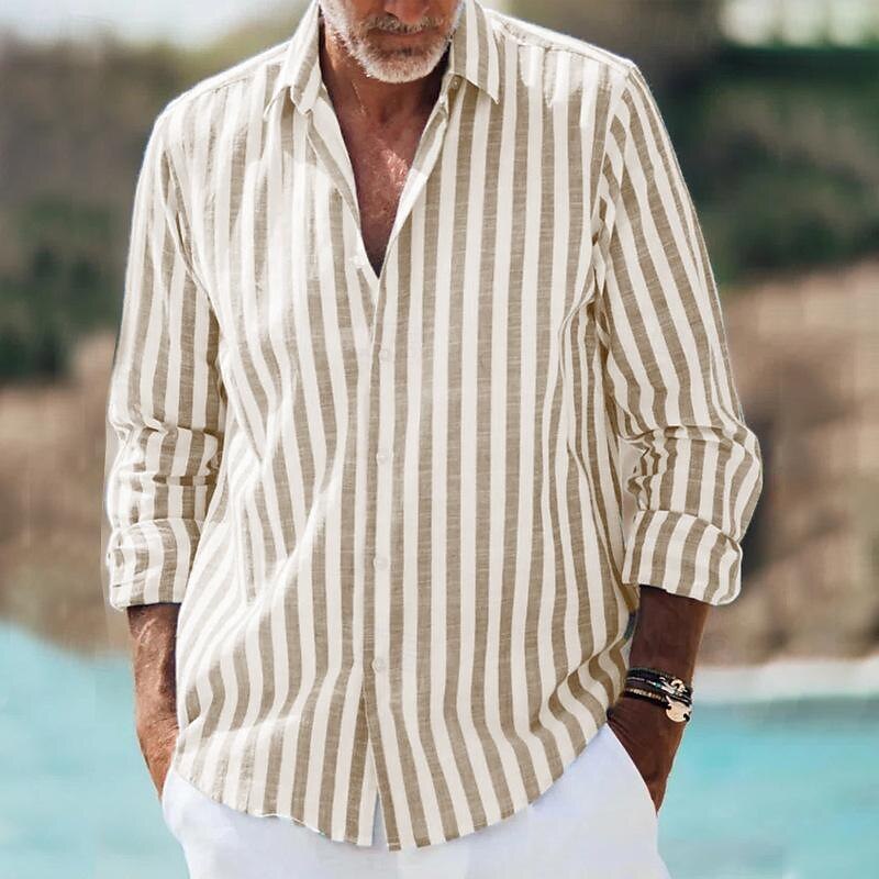 Jeth | Men’s Casual Striped Long Sleeve Shirt