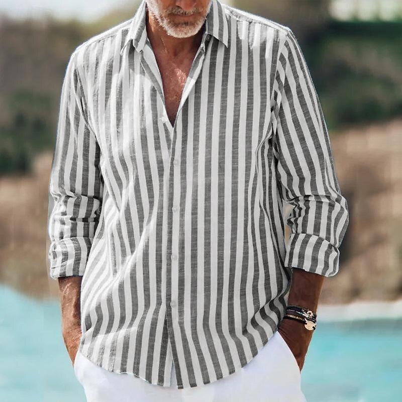 Jeth | Men’s Casual Striped Long Sleeve Shirt