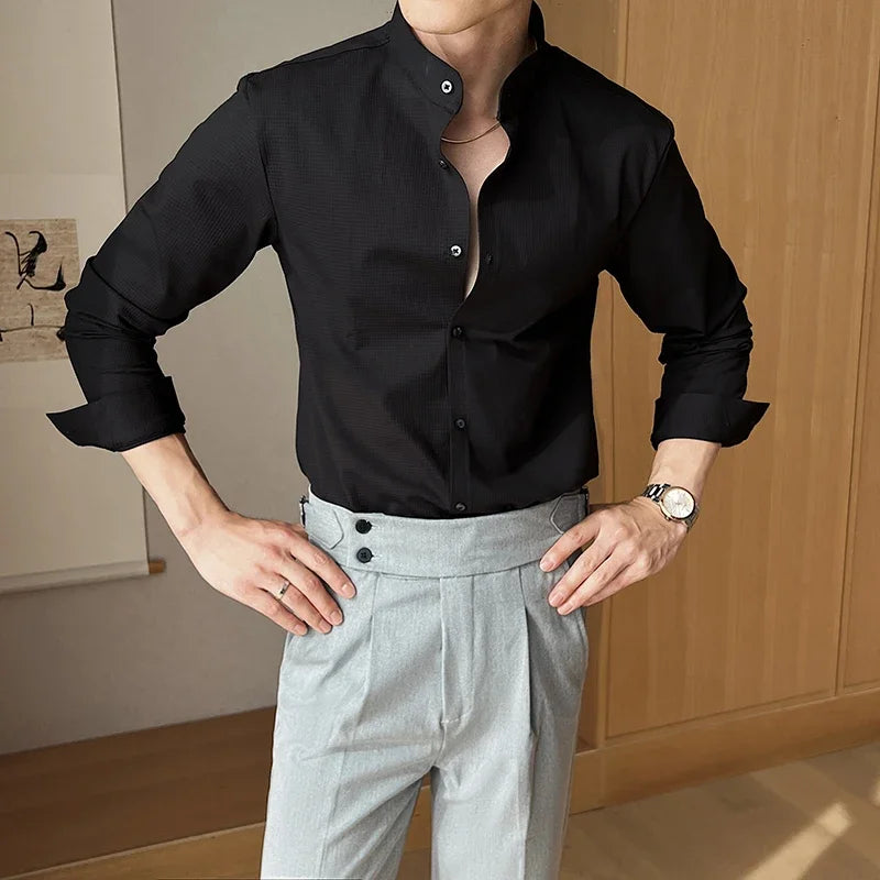 Jethro | Men’s Textured Long Sleeve Dress Shirt