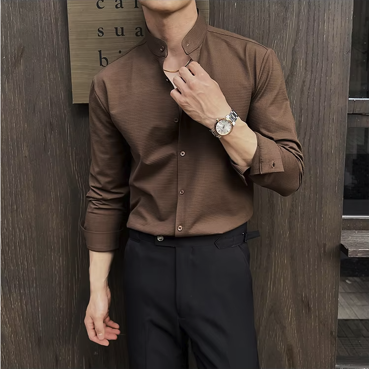 Jethro | Men’s Textured Long Sleeve Dress Shirt