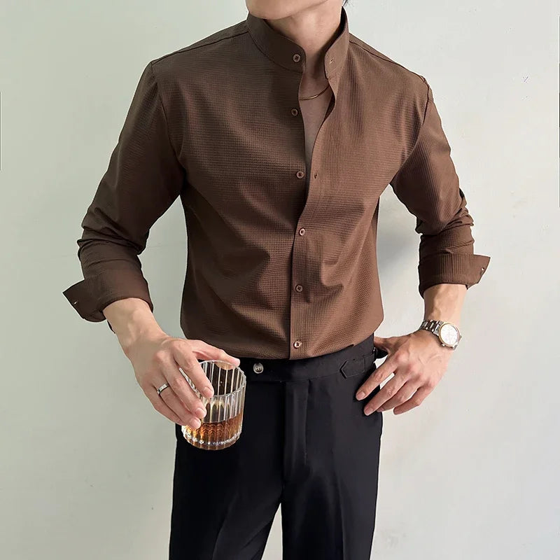 Jethro | Men’s Textured Long Sleeve Dress Shirt