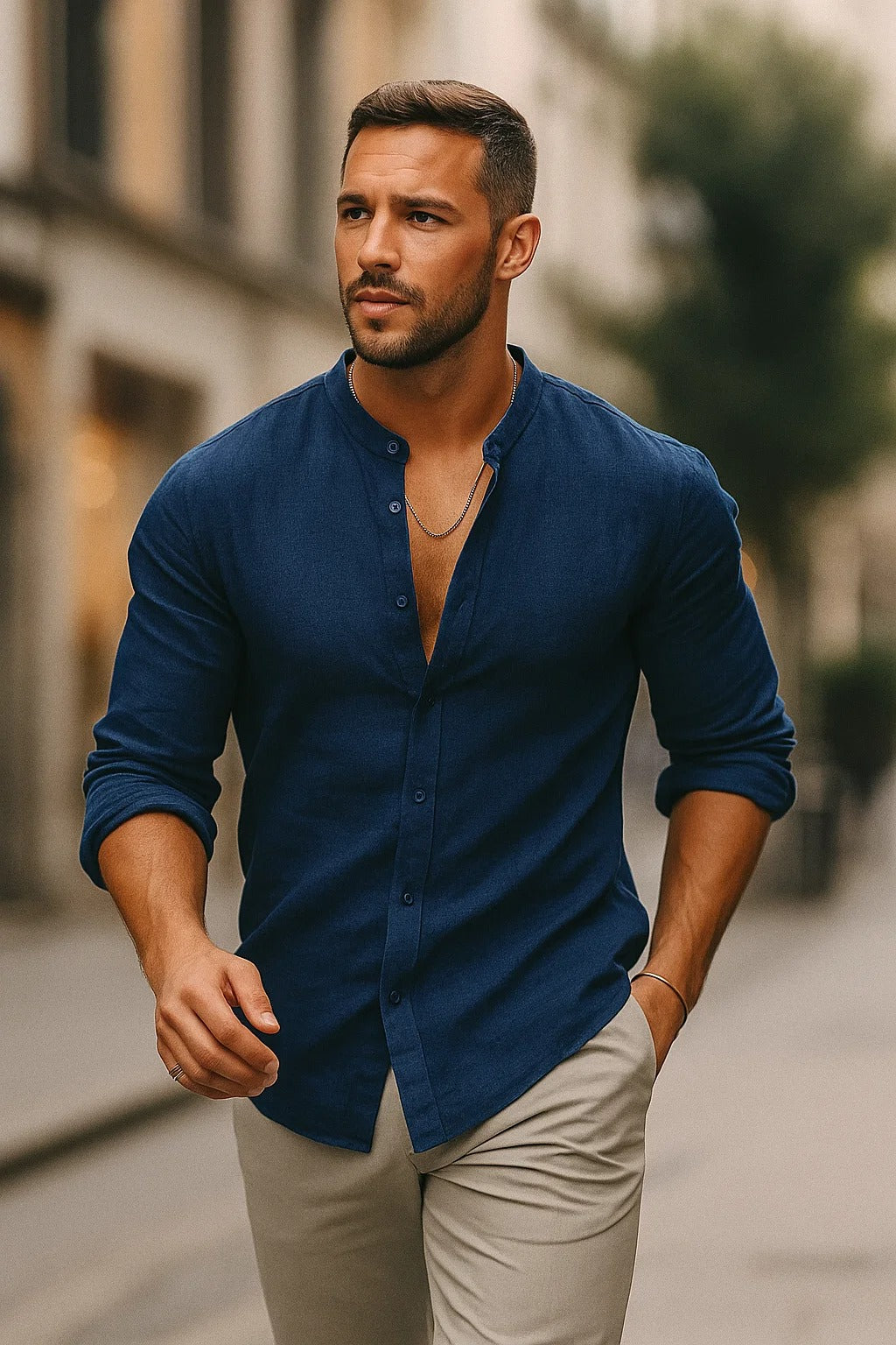 Justin | Men’s 3/4 Sleeve Casual Shirt for Spring Summer