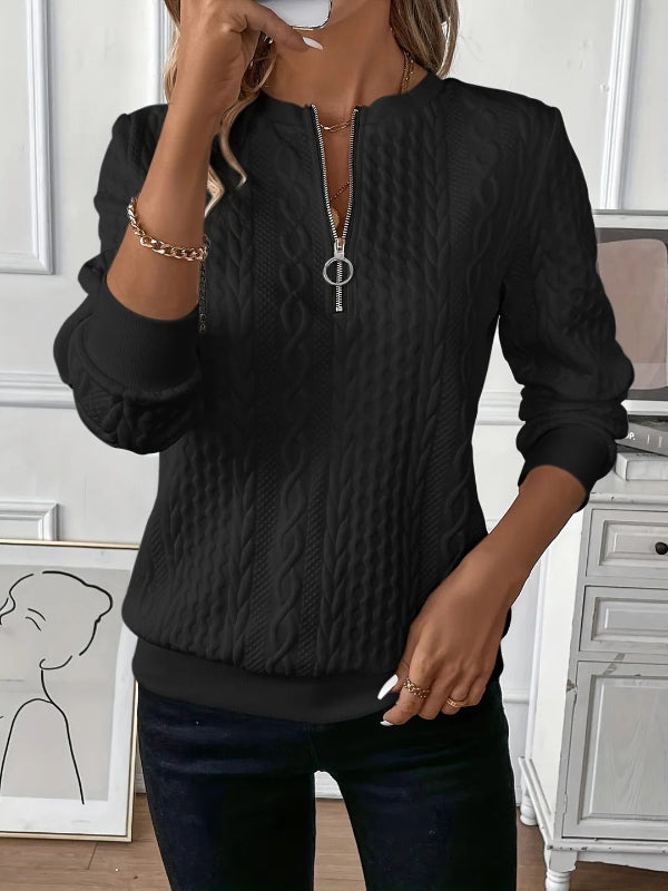 Lowee | Women's Elegant Spring Half-Zip Top