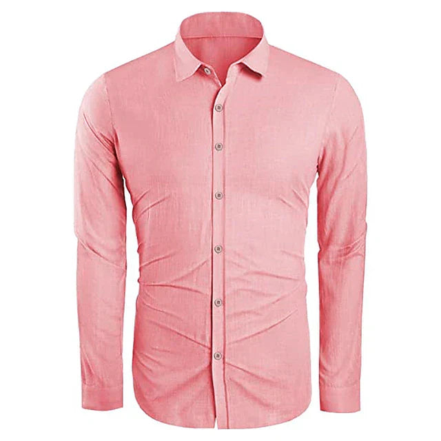 Luke | Men’s Linen Blend Long Sleeve Shirt for Spring & Summer