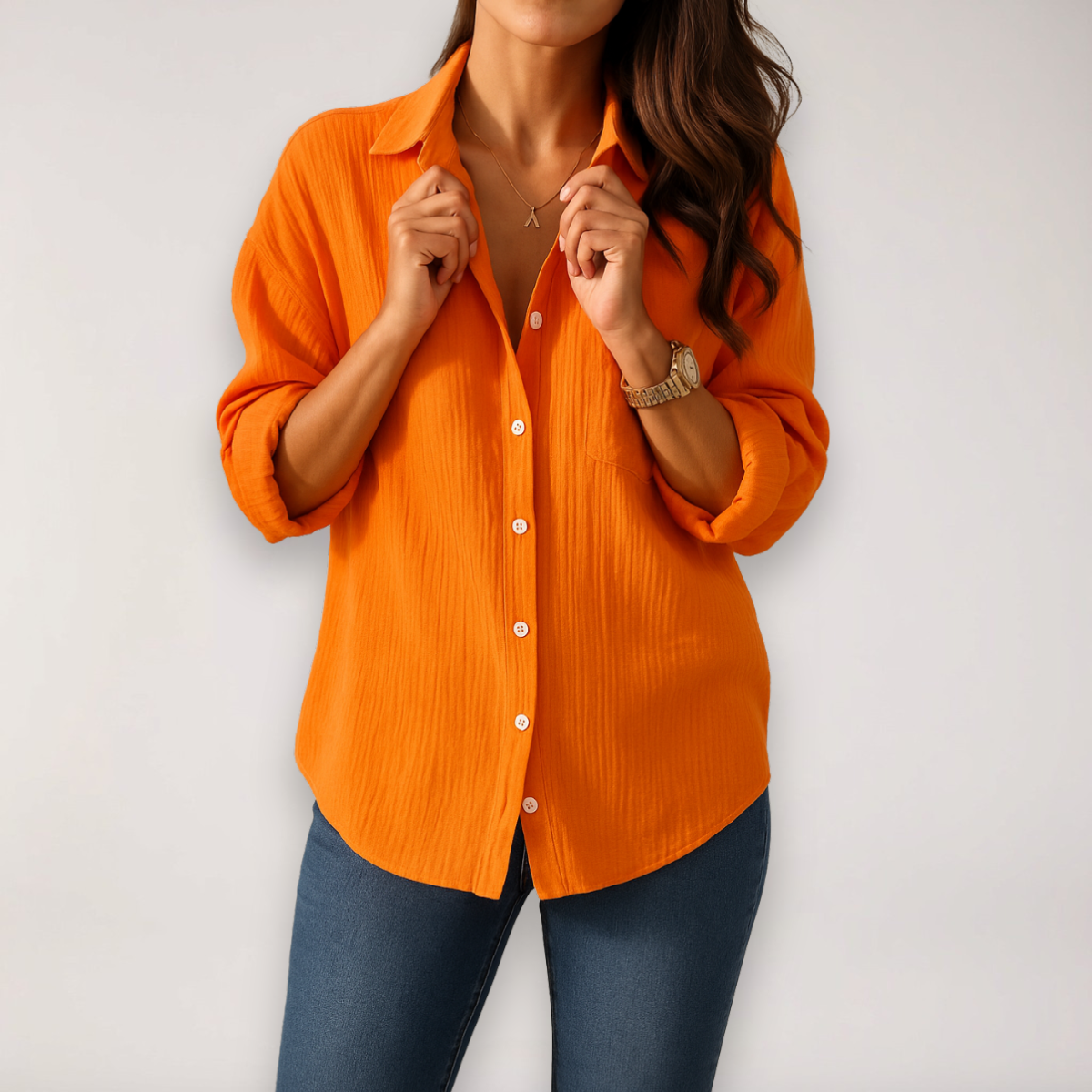 Marilyn | Button Front Long Sleeve Shirt