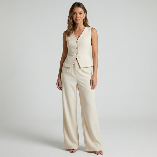 Mary | Women's Sleeveless Wide-Leg Pants Set Spring Outfit