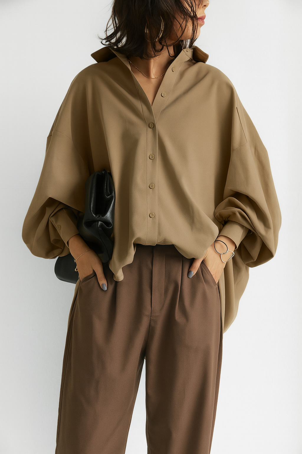 Meray | Women’s Oversized Sleeve Button Blouse