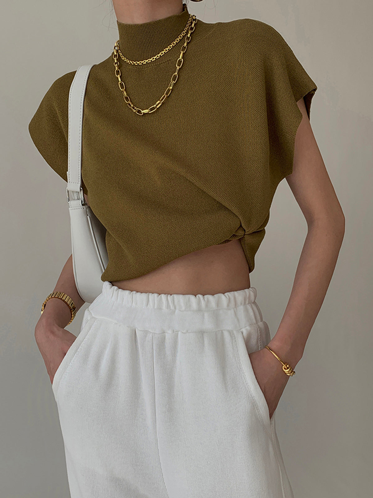Mika | Mock Neck Short Sleeve Top