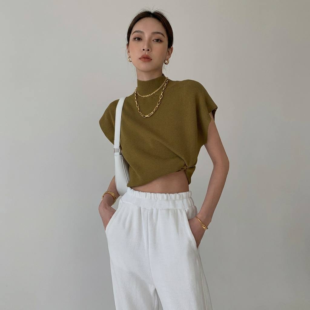 Mishaelle | Mock Neck Short Sleeve Top